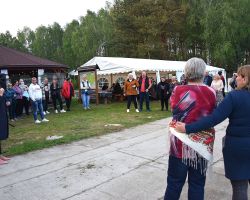 Pani wójt przemawia na integracji kół gospodyń wiejskich