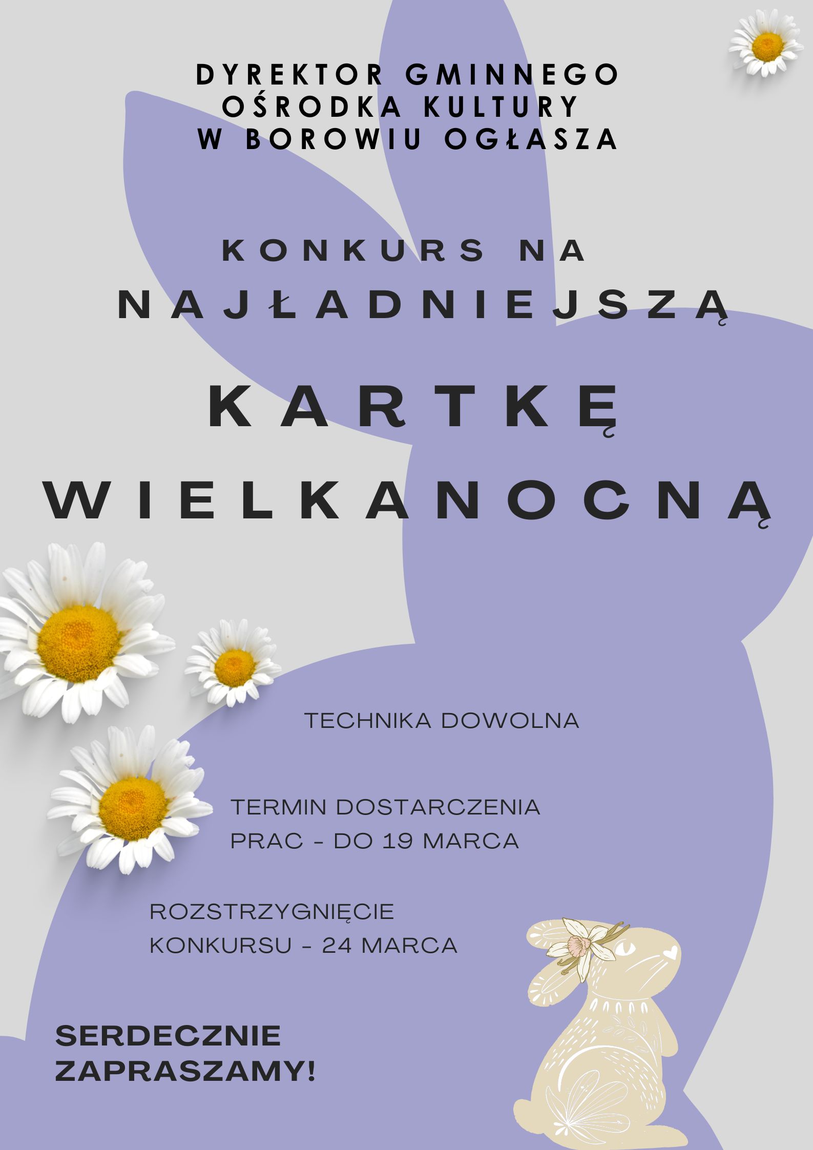 Na zdjęciu plakat informujący o konkursie wielkanocnym