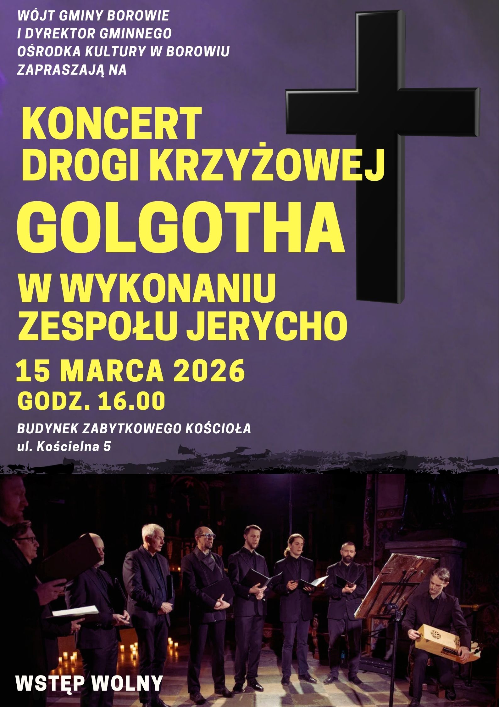 Na zdjęciu plakat zapraszający na koncert Drogi Krzyżowej